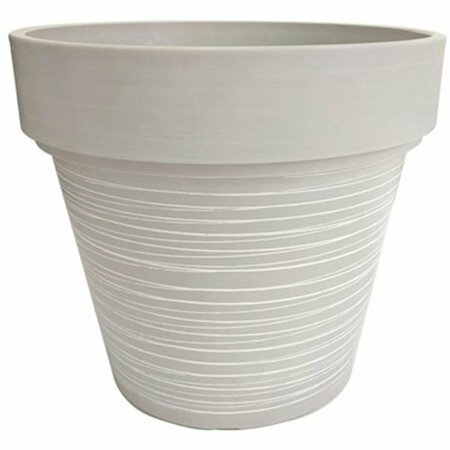 GRILLTOWN 12 in. Carved Finish Look White Wide Rim Planter GR2773488